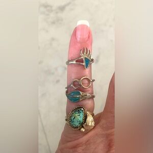 Sterling silver and turquoise rings